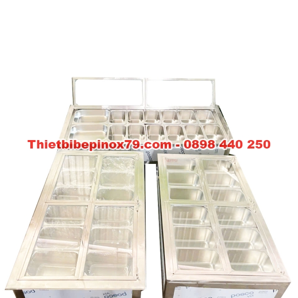 Top Mẫu Thùng Đá Inox Có Khay Topping