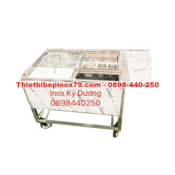 THÙNG ĐÁ INOX 304 CÓ KHAY ĐỰNG THẠCH