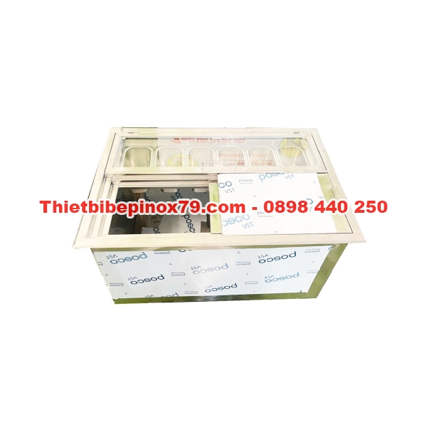 Các MẫuThùng Đá Inox Kèm Khay Topping Âm Bàn Bán Chạy