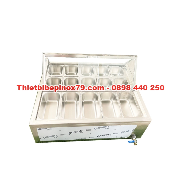 THÙNG ĐÁ INOX 304 GIỮ LẠNH TOPPING ÂM MẶT QUẦY
