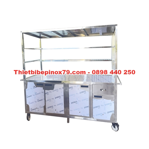 XE INOX 304 BÁN BÁNH MÌ, HEO QUAY