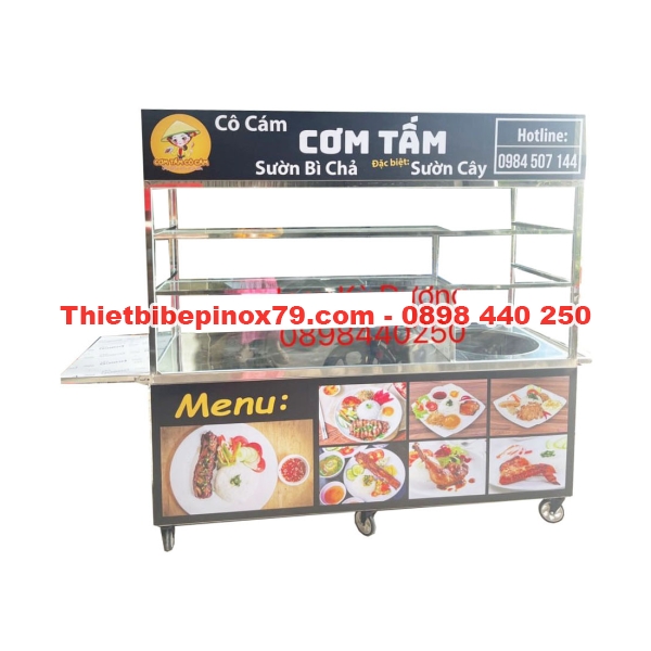 XE CƠM TẤM INOX 304