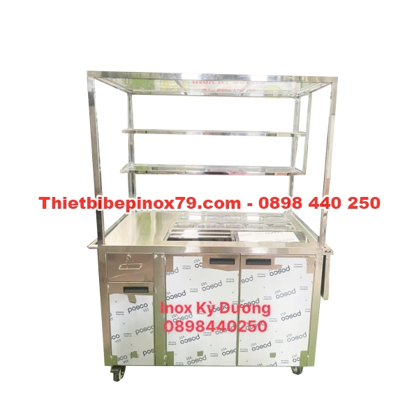 XE TRÀ SỮA INOX 304 CÓ THÙNG ĐÁ GIỮ NHIỆT