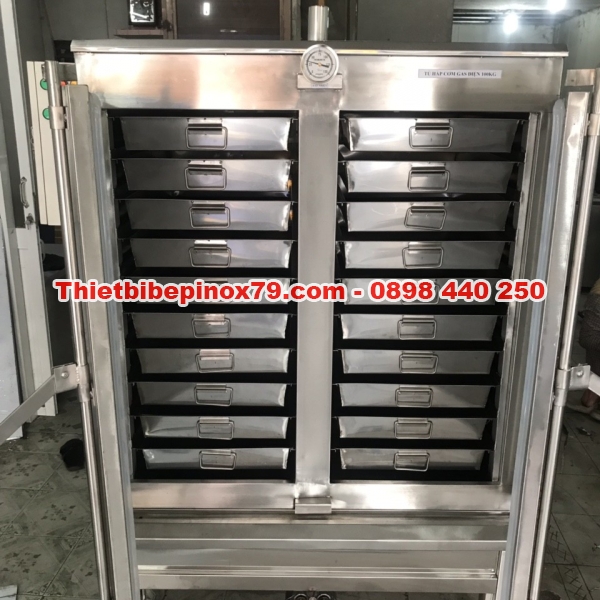 TỦ HẤP CƠM 100 KÝ DÙNG GAS ĐIỆN
