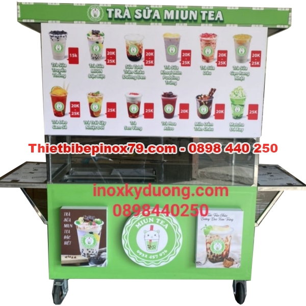 XE TRÀ SỮA INOX 304 CÓ THÙNG ĐÁ ƯỚP LẠNH TOPPING