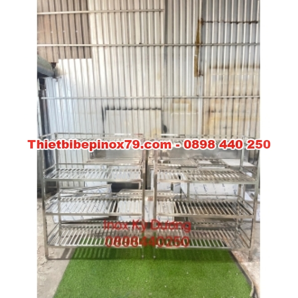 KỆ SONG INOX 304 CÓ 4 TẦNG