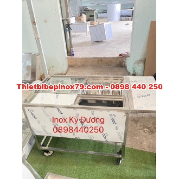 THÙNG ĐÁ INOX 304 CÓ KHAY ĐỰNG THẠCH