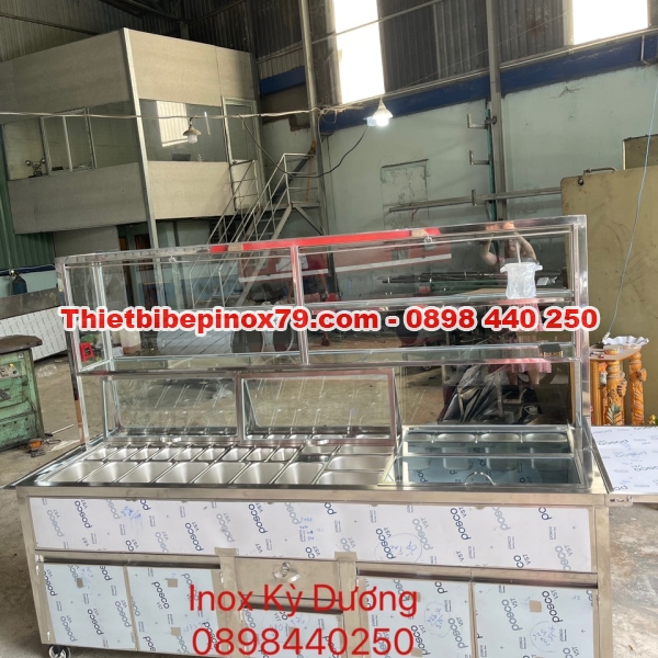XE INOX 304 CÓ KHAY TOPPING BÁN CHÈ