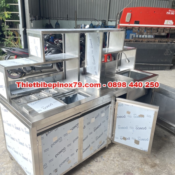 QUẦY INOX PHA CHẾ TRÀ SỮA