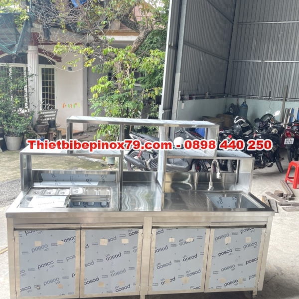 QUẦY INOX PHA CHẾ TRÀ SỮA