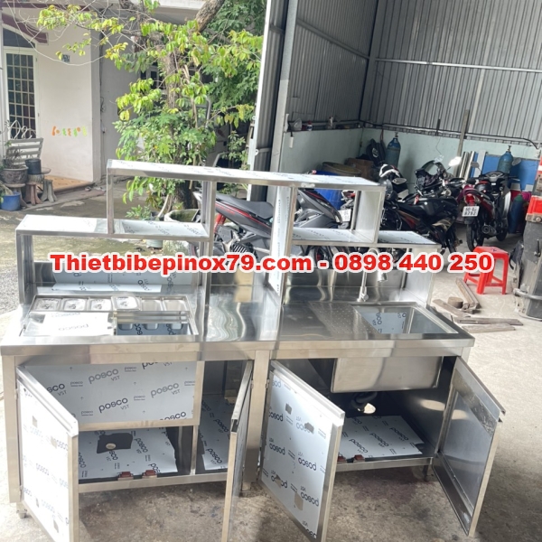 QUẦY INOX PHA CHẾ TRÀ SỮA