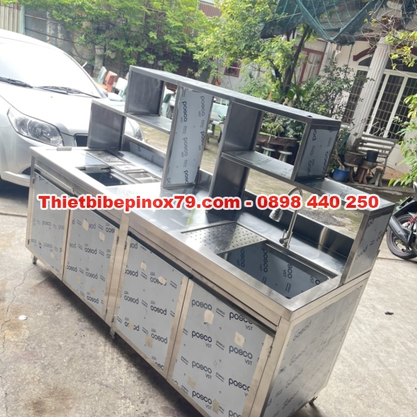 QUẦY INOX PHA CHẾ TRÀ SỮA