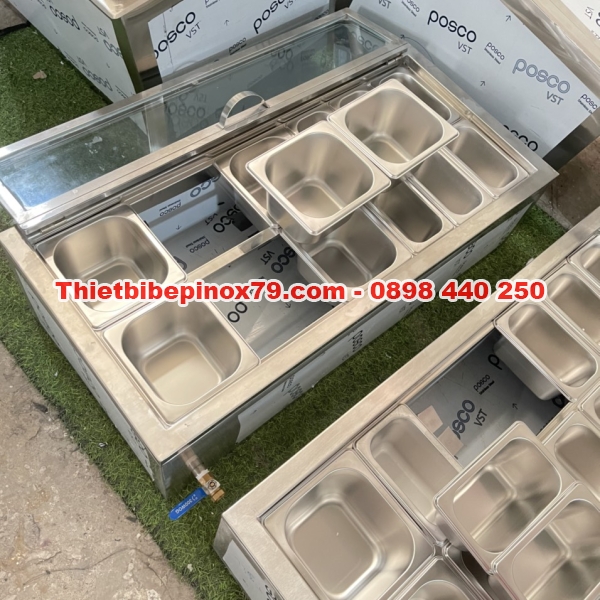 THÙNG ĐÁ INOX 304 GIỮ LẠNH CÁC LOẠI TOPPING