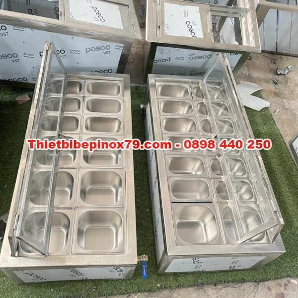 THÙNG ĐÁ INOX 304 GIỮ LẠNH CÁC LOẠI TOPPING