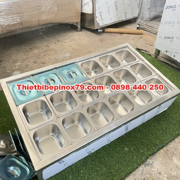THÙNG ĐÁ INOX 304 GIỮ LẠNH CÁC LOẠI TOPPING
