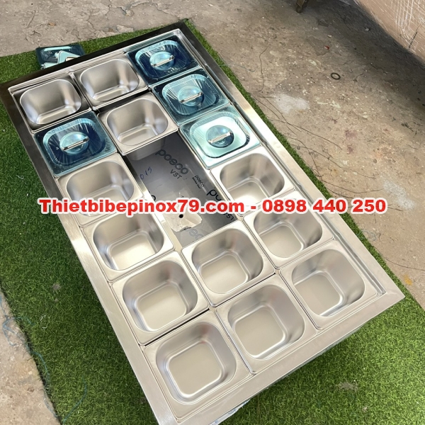 THÙNG ĐÁ INOX 304 GIỮ LẠNH CÁC LOẠI TOPPING