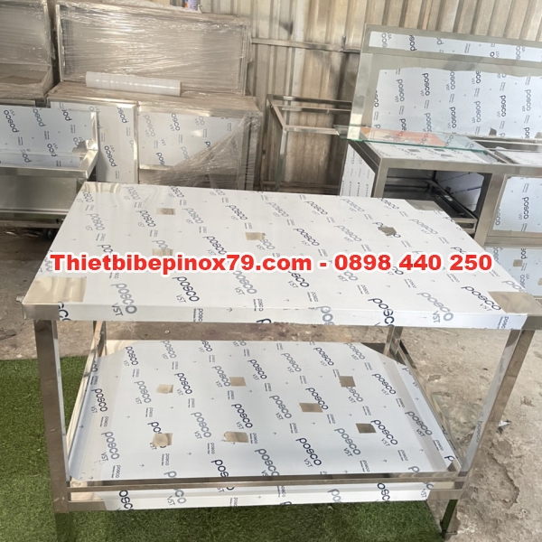 BÀN INOX HAI TẦNG PHẲNG