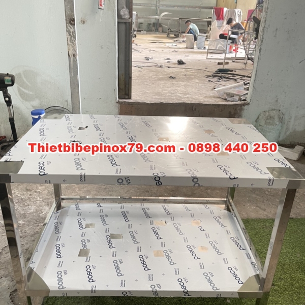 BÀN INOX HAI TẦNG PHẲNG