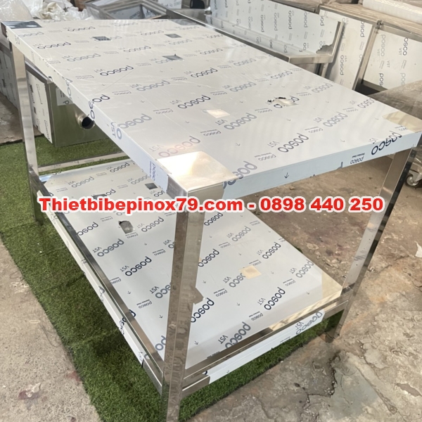 BÀN INOX HAI TẦNG PHẲNG