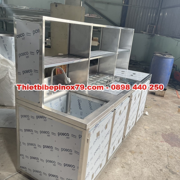 QUẦY PHA CHẾ TRÀ SỮA INOX 3