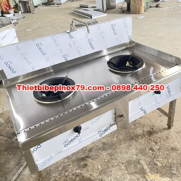 BẾP Á 2 HỌNG KIỀNG TÔ CÓ RÃNH THOÁT NƯỚC SẢN XUẤT TẠI XƯỞNG