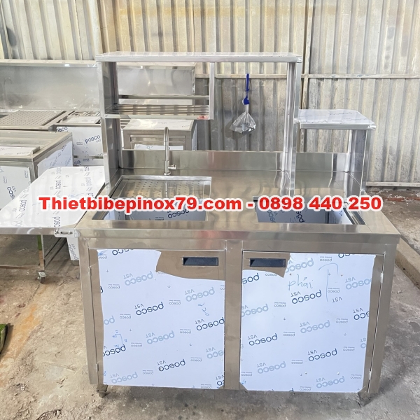 QUẦY PHA CHẾ INOX 304 DÀI MỘT MÉT HAI