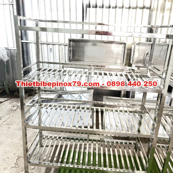 KỆ INOX 4 TẦNG SONG