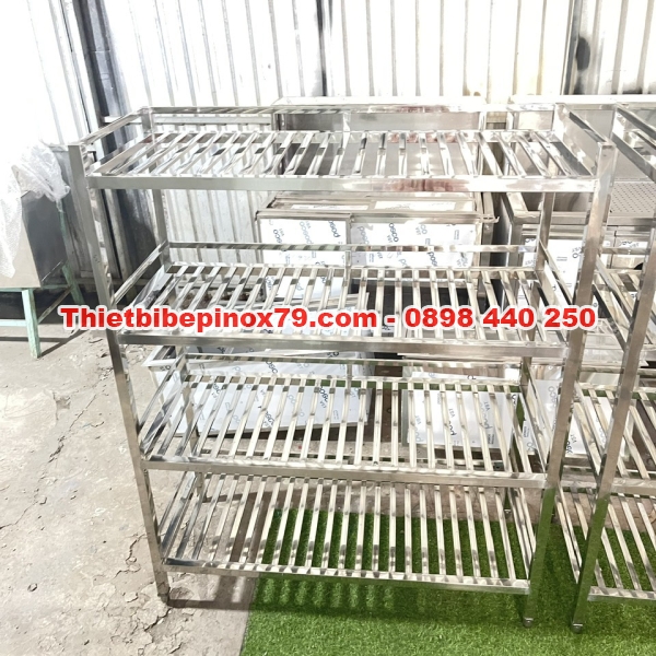 KỆ INOX 4 TẦNG SONG