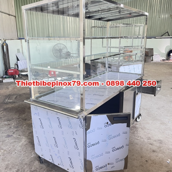 XE INOX 304 BÁN BÁNH MÌ, HEO QUAY