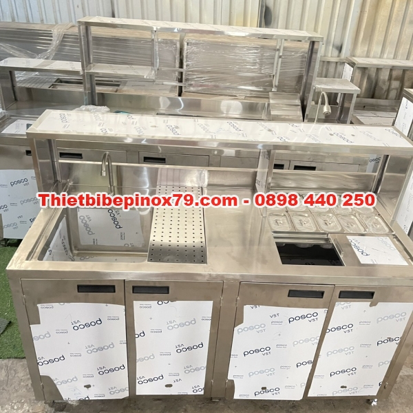 HỆ QUẦY PHA CHẾ INOX 304 DÀI MỘT MÉT SÁU