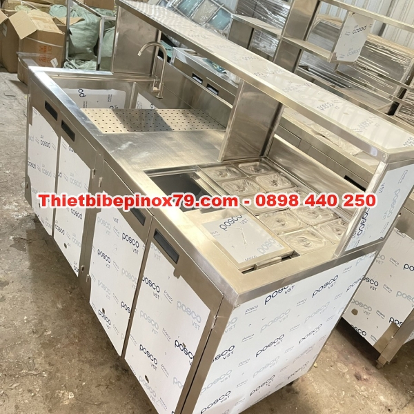 HỆ QUẦY PHA CHẾ INOX 304 DÀI MỘT MÉT SÁU