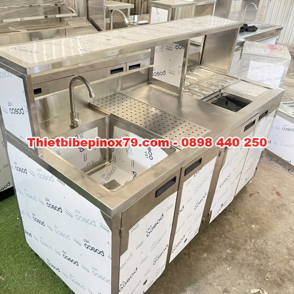 HỆ QUẦY PHA CHẾ INOX 304 DÀI MỘT MÉT SÁU