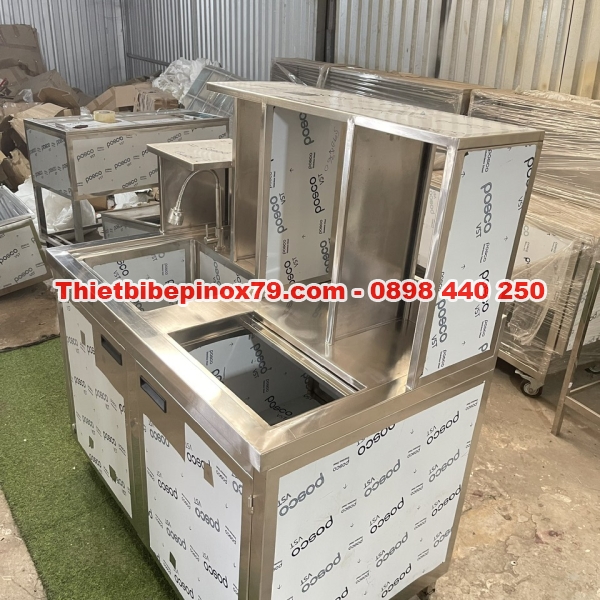 QUẦY PHA CHẾ INOX 304 DÀI MỘT MÉT HAI