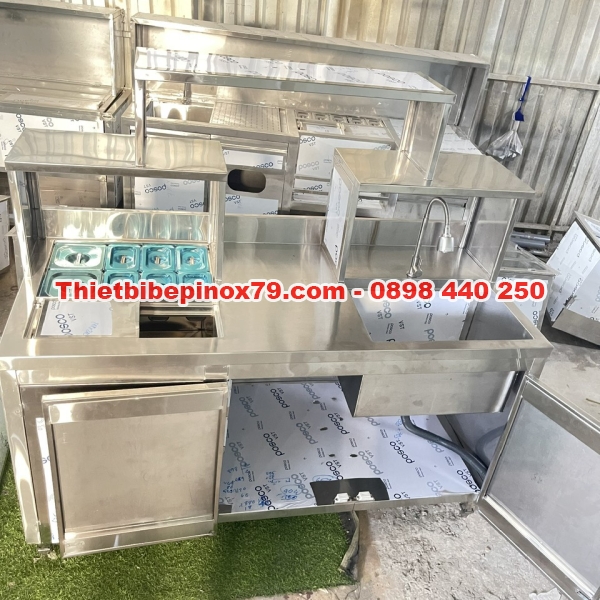 QUẦY PHA CHẾ INOX 304 DÀI MỘT MÉT SÁU