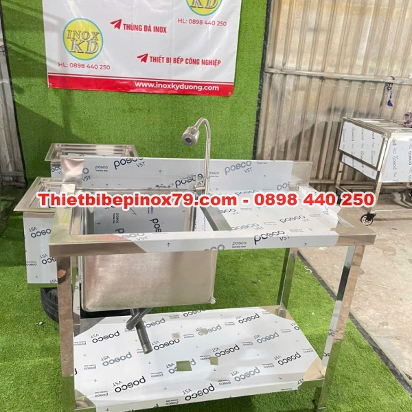 BỒN RỬA TAY INOX 304  MỘT HỌC CÁNH PHẢI