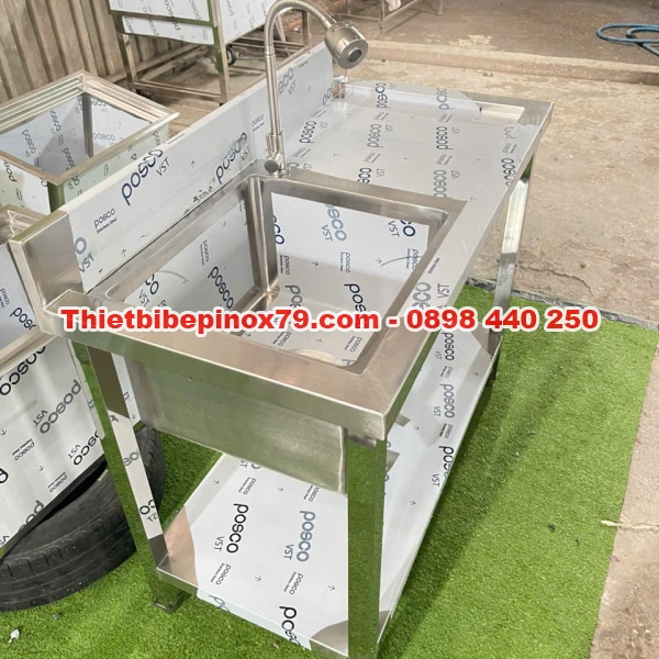 BỒN RỬA TAY INOX 304  MỘT HỌC CÁNH PHẢI