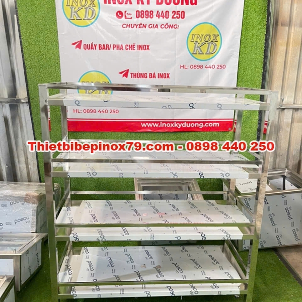 KỆ INOX 304  BỐN TẦNG PHẲNG