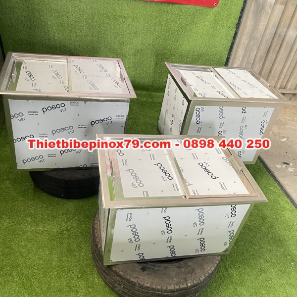 THÙNG ĐÁ INOX ÂM QUẦY GIỮ ĐÁ 2 NGÀY