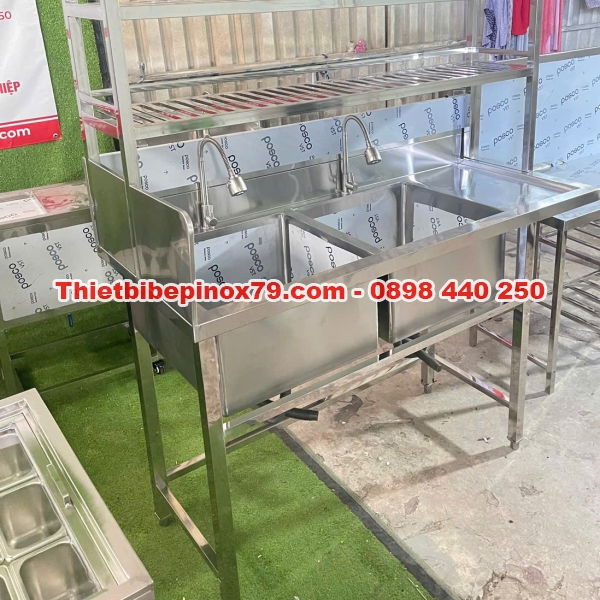 CHẬU RỬA INOX NHÀ HÀNG 