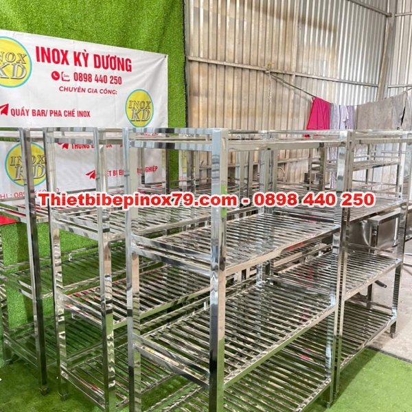KỆ INOX 304 CÓ TẦNG SẢN XUẤT TẠI XƯỞNG GIÁ RẺ