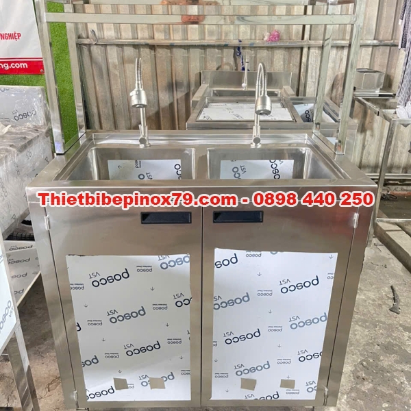 TỦ CHẬU RỬA INOX HAI HỌC