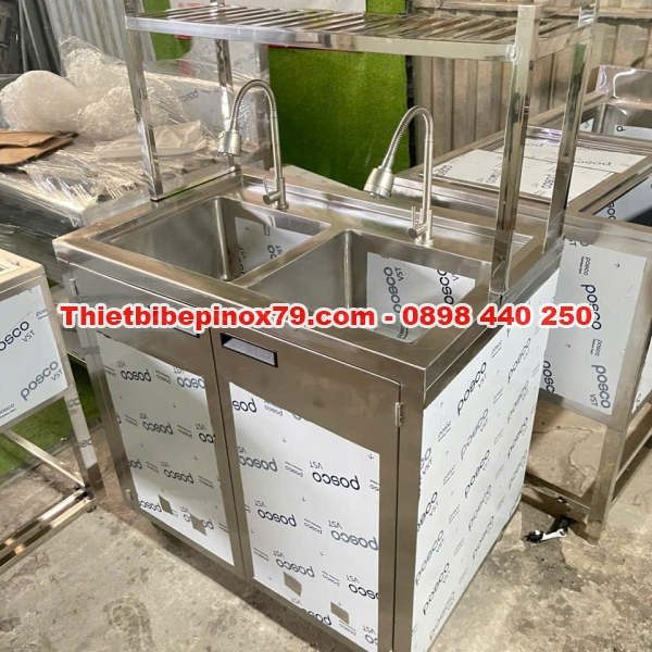 TỦ CHẬU RỬA INOX HAI HỌC