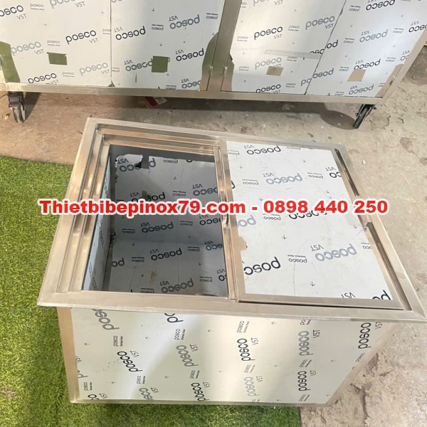 THÙNG ĐÁ INOX 304 ÂM QUẦY GIỮ ĐÁ 2 NGÀY