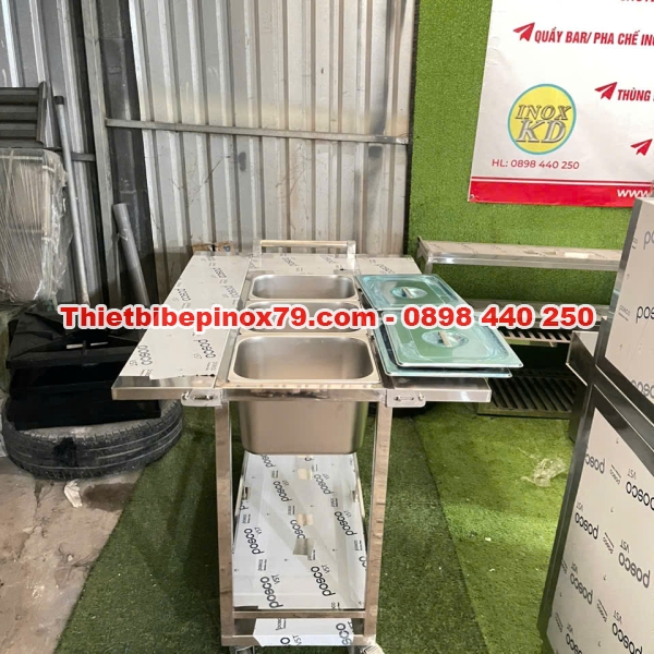 XE ĐẨY CƠM CANH TRƯỜNG MẦM NON