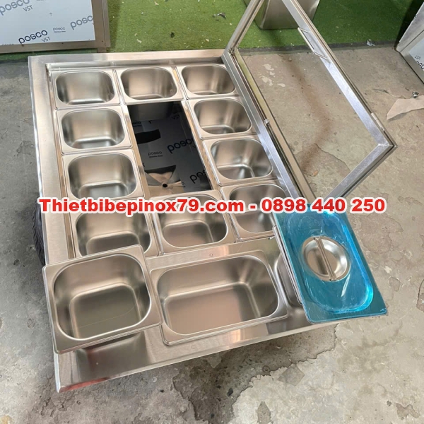 THÙNG ĐÁ INOX CÓ FOAM CÁCH NHIỆT GIỮ LẠNH TOPPING