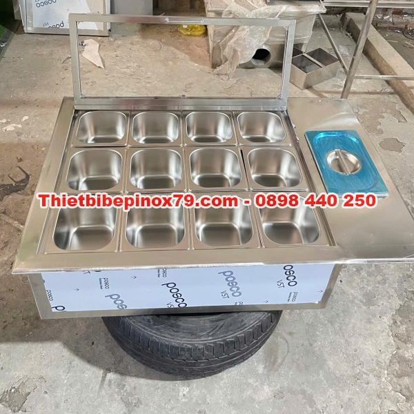 THÙNG ĐÁ INOX CÓ FOAM CÁCH NHIỆT GIỮ LẠNH TOPPING