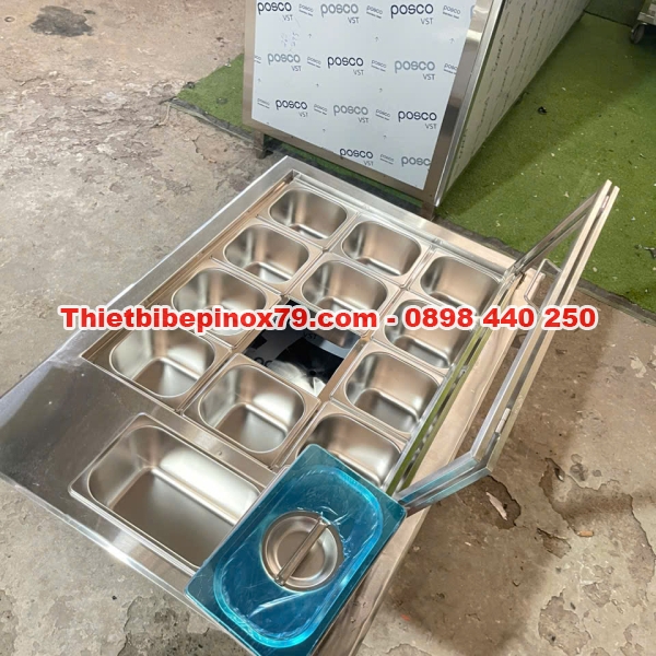 THÙNG ĐÁ INOX CÓ FOAM CÁCH NHIỆT GIỮ LẠNH TOPPING