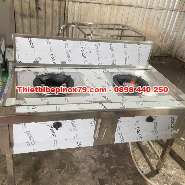 BẾP Á HAI HỌNG KIỀNG TÔ INOX 304