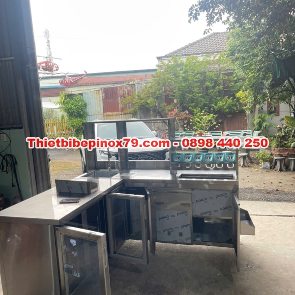 HỆ QUẦY PHA CHẾ INOX VÀ BÀN MÁT