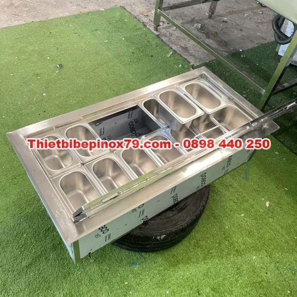 THÙNG ĐÁ INOX ƯỚP LẠNH KHAY TOPPING GIÁ RẺ